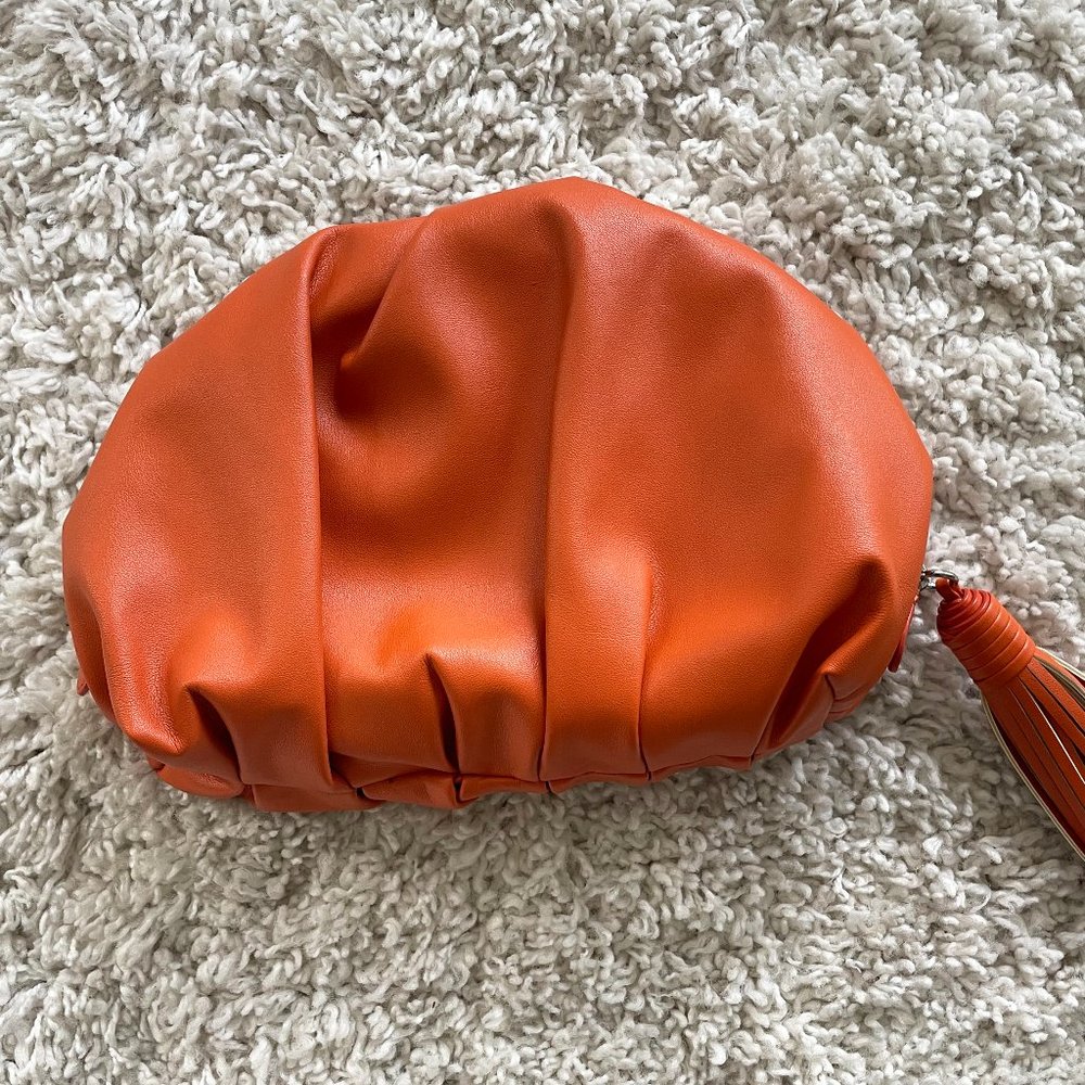 Rebecca Minkoff Ruched Zip Faux-Leather Clutch Bag